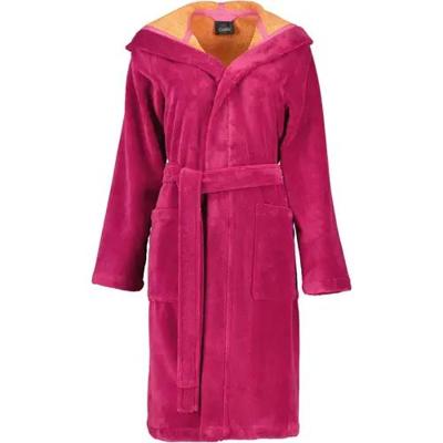 Cawö Cawo Dames Badjas met Capuchon 845 pink-orange 46