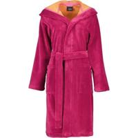 Cawö Cawo Dames Badjas met Capuchon 845 pink-orange 46 - thumbnail