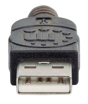 Manhattan 150248 USB-kabel USB 2.0 USB-A stekker, USB-A bus 10.00 m Zwart