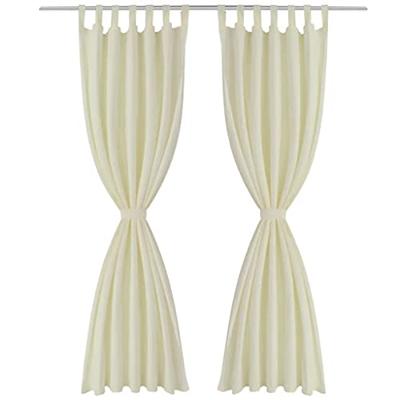 VidaXL Micro-satijnen gordijnen met ringen 140 x 245 cm 2 stuks (creme) VidaXL Micro-satijnen gordijnen met ringen 140 x 245 cm 2 stuks (creme)