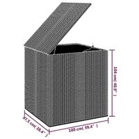 Tuinbox 100x97,5x104 cm polyetheen rattan zwart - thumbnail