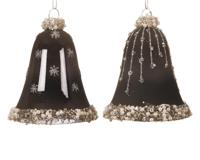 Ornament gls klok d6.5h8cm zwart a2 2st KSD - Ksd - thumbnail