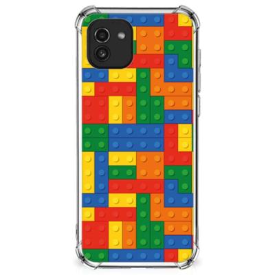 Samsung Galaxy A03 Doorzichtige Silicone Hoesje Blokken Samsung Galaxy A03 Doorzichtige Silicone Hoesje Blokken