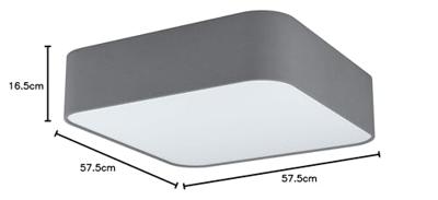 Eglo Vierkante plafondlampPasteri Square 57,5cm grijs - 99092