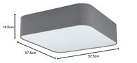 Eglo Vierkante plafondlampPasteri Square 57,5cm grijs - 99092 - thumbnail