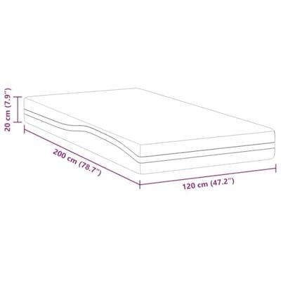 Matrassen Wit, Grijs 120 x 200 cm 100% polyester jacquard stof