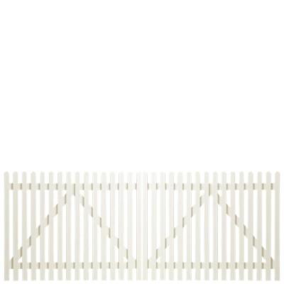 Wit Houten Dubbele Tuinpoort Retro 300 x 120 CM