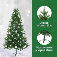 VidaXL Kerstboom met 150 led met standaard groen 150 cm pe - thumbnail