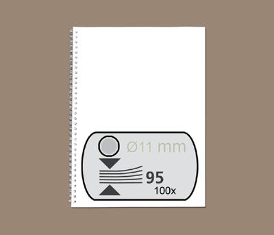 Draadrug gbc 11mm 34rings a4 zilver