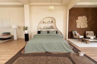 Kayori Kayori Otsu Dekbedovertrek Katoensatijn 140x200/220 Olijfgroen