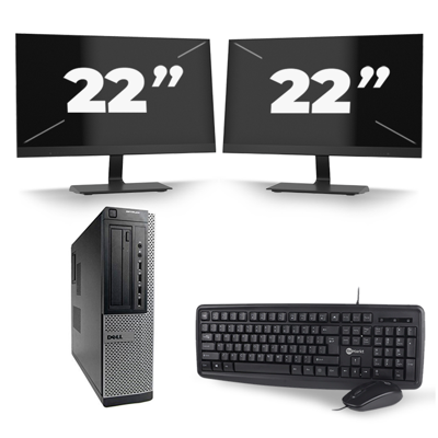 Dell Optiplex 7010 Desktop - Intel Core i7-3e Generatie - 16GB RAM - 256GB SSD - Windows 10 + 2x 22 inch Monitor
