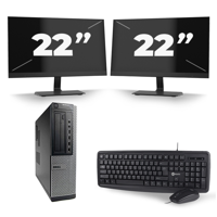 Dell Optiplex 7010 Desktop - Intel Core i7-3e Generatie - 16GB RAM - 256GB SSD - Windows 10 + 2x 22 inch Monitor - thumbnail