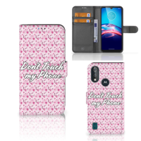Bookcase Moto E6s Portemonnee Hoesje Flowers Pink DTMP - thumbnail