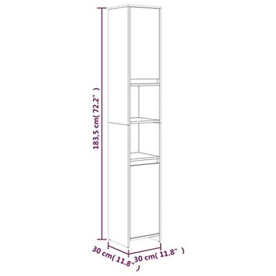Badkamerkast 30x30x183,5 cm bewerkt hout gerookt eikenkleurig Badkamerkast 30x30x183,5 cm bewerkt hout gerookt eikenkleurig