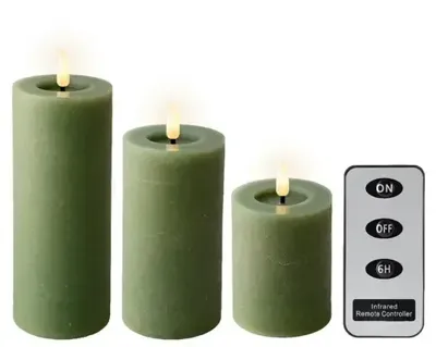 Lumineo ledkaars met afstandsbediening set van 3 groen