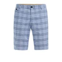 WE Fashion geruite straight fit chino short heavy blue - thumbnail