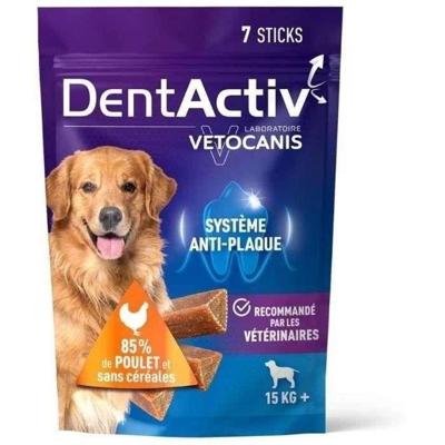 DentActiv - 7 Sticks - VETOCANIS - Mondhygiëne met Kip voor Honden vanaf 15 kg