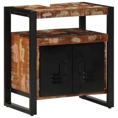 Badkamermeubelset met lade 4 pcs Massief Gerecycled Hout