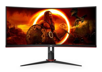 AOC GAMING CU34G2XP/BK 34 Wide Quad HD 180Hz Curved VA Monitor