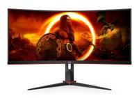 AOC GAMING CU34G2XP/BK 34 Wide Quad HD 180Hz Curved VA Monitor - thumbnail