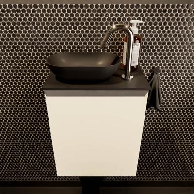 MONDIAZ FOWY toiletmeubel 40cm kleur talc. Waskom positie links kleur urban | urban. Met 1 kraangat