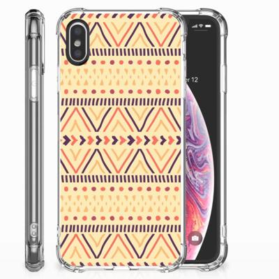 Apple iPhone X | Xs Doorzichtige Silicone Hoesje Aztec Yellow Apple iPhone X | Xs Doorzichtige Silicone Hoesje Aztec Yellow
