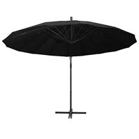 VidaXL Zweefparasol met aluminium paal 3 m zwart - thumbnail
