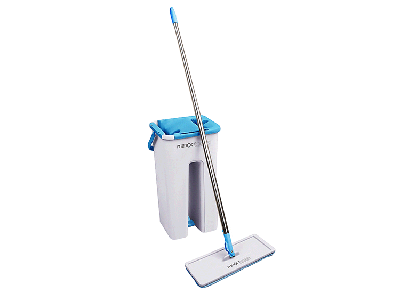 Nexxt Flat Mop met Emmer - 360° Draaibaar Nexxt Flat Mop met Emmer - 360° Draaibaar