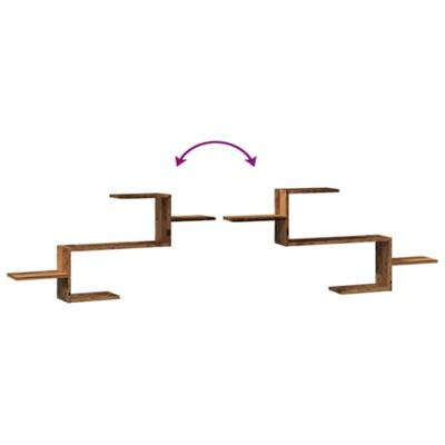 Wandschap 104x15x49 cm bewerkt hout oud houtkleurig
