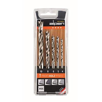 Alpen 600114100 Hout-spiraalboorset 5-delig 4 mm, 5 mm, 6 mm, 8 mm, 10 mm Cilinderschacht 1 set(s)