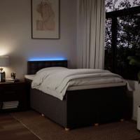 Boxspring met matras stof donkerbruin 120x200 cm - thumbnail