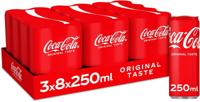 Coca-Cola frisdrank, sleek blik van 25 cl, pak van 24 stuks - thumbnail