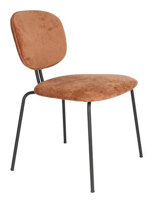 ZILT Eetkamerstoel 'Latisha' Chenille, kleur Terra