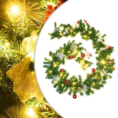 VidaXL Kerstslinger met led-lampjes 2,7 m pvc groen VidaXL Kerstslinger met led-lampjes 2,7 m pvc groen