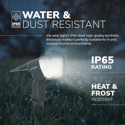 Set van 4 Odessa solar prikspots - Incl. Schemerschakelaar - 6000K daglicht wit - 2 lichtstanden - 300 lumen - 6-12 uur brandtijd - Kantelbaar - IP65 waterdicht - thumbnail