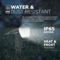 Set van 6 Odessa solar prikspots - Incl. Schemerschakelaar - 3000K warm wit - 2 lichtstanden - 300 lumen - 6-12 uur brandtijd - Kantelbaar - IP65 waterdicht - thumbnail