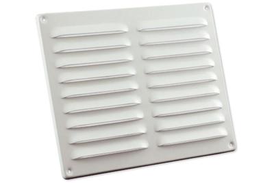 Nedco schoepenrooster alu. 245 x 195 mm RAL9010 wit