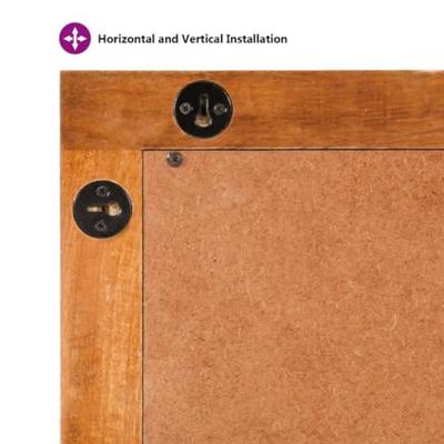 VidaXL Badkamerspiegel 50x70x3 cm massief mangohout en glas bruin