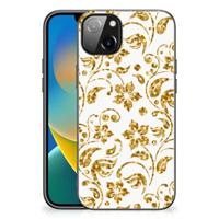 iPhone 14 Plus Bloemen Hoesje Gouden Bloemen - thumbnail