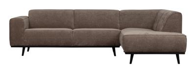 WOOOD Hoekbank 'Statement' Rechts, Rib, kleur Taupe