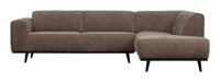 WOOOD Hoekbank 'Statement' Rechts, Rib, kleur Taupe - thumbnail