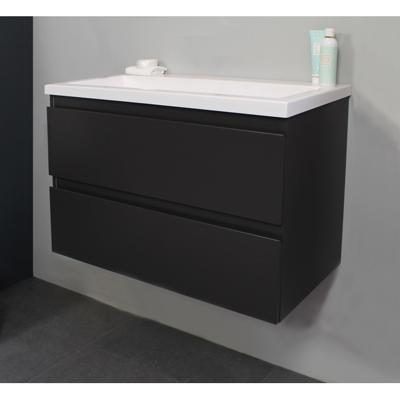 On-Line Onderkast - 80 cm - Voorgemonteerd - Acryl Wastafel - zonder Kraangat - Mat Antraciet