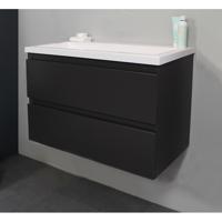 On-Line Onderkast - 80 cm - Voorgemonteerd - Acryl Wastafel - zonder Kraangat - Mat Antraciet - thumbnail