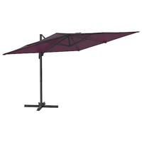 VidaXL Zweefparasol met aluminium paal 400x300 cm bordeauxrood - thumbnail