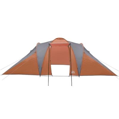 Tent 6-persoons 576x238x193 cm 185T taft grijs en oranje Tent 6-persoons 576x238x193 cm 185T taft grijs en oranje