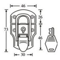 Adam Hall 1905 Medium opbouwslot met slot - thumbnail