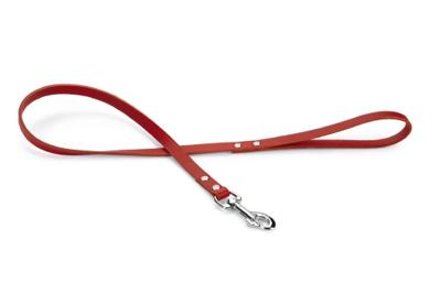 Hondenriem van leer 100cm x 16mm rood