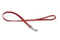 Hondenriem van leer 100cm x 16mm rood - thumbnail