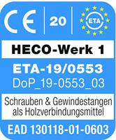 HECO TOPIX-plus schroeven - platkop verzinkt - 6x140/72 mm - Torx T-30 (HD30) - deeldraad - 100 st - thumbnail