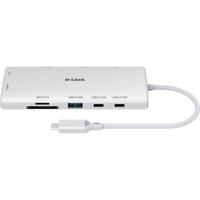 D-Link DUP-A01 USB-C (USB 3.2 Gen 1) multiport hub Met USB-C stekker, USB-C PD laadaansluiting Wit - thumbnail